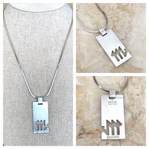 Gucci 925 Sterling Silver “Scorpio” Zodiac Pendant & Chain Unisex